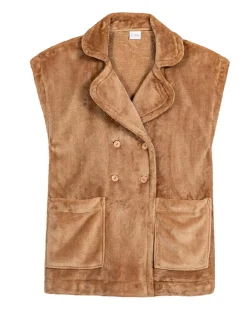 Femme Le Chat Veste d'intérieur en peluche flanelle Essentiel dorée