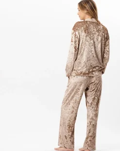 Femme Le Chat Veste d'intérieur en velours Platine dorée