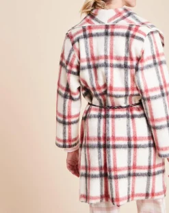 Best Le Chat Veste d'intérieur Essentiel à carreaux écru/rouge/noir