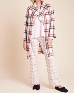 Best Le Chat Veste d'intérieur Essentiel à carreaux écru/rouge/noir