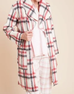 Best Le Chat Veste d'intérieur Essentiel à carreaux écru/rouge/noir