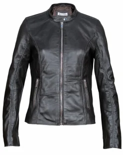 Femme Blue Wellford Veste en Cuir Aglae chocolat foncé