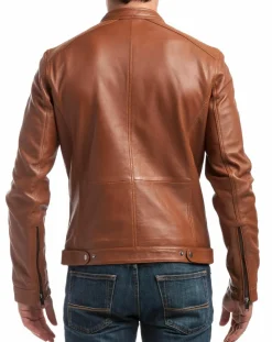 Homme Chyston Veste en Cuir Alban cognac
