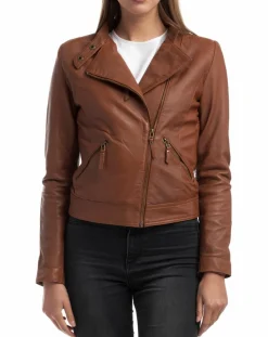 New Chyston Veste en Cuir Alison cognac