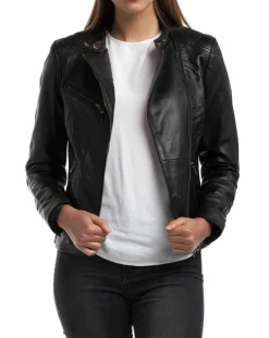 Clearance Chyston Veste en Cuir Alison noire