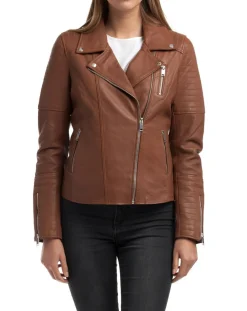 Chyston Veste en Cuir Althea cognac