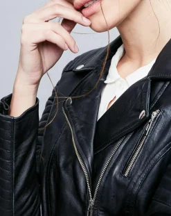 Femme Chyston Veste en Cuir Althea noire