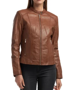 Outlet Chyston Veste en Cuir Angelina cognac