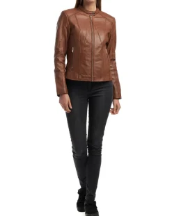 Outlet Chyston Veste en Cuir Angelina cognac
