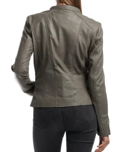 Femme Chyston Veste en Cuir Angelina grise