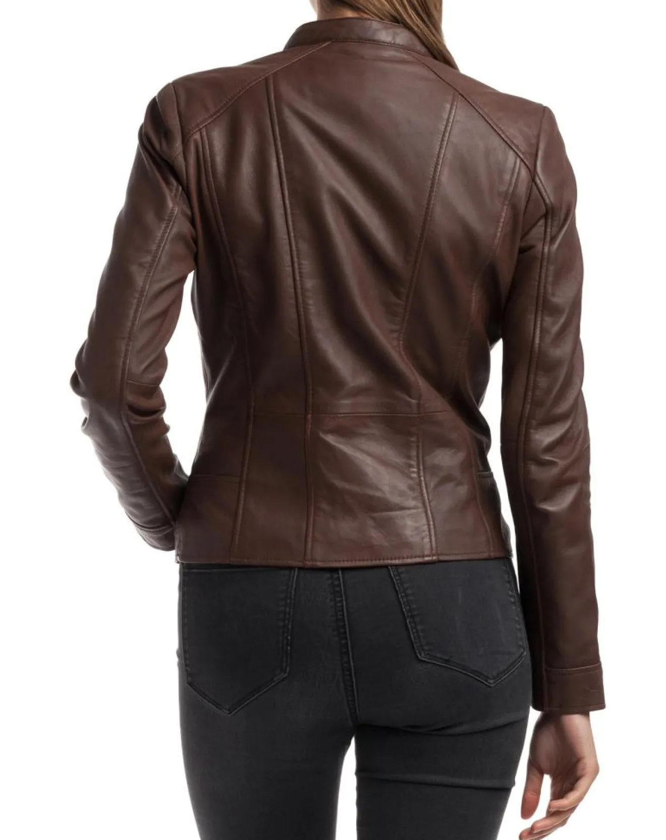 Femme Chyston Veste en Cuir Angelina marron