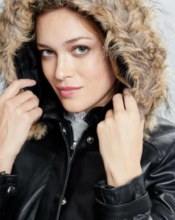 Femme Chyston Veste en Cuir Annie noire