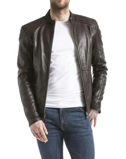 Clearance Blue Wellford Veste en Cuir Ardesco marron