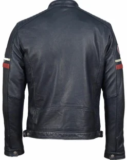 Sale Chyston Veste en Cuir Bakary bleu marine