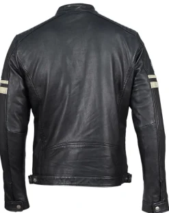 Homme Chyston Veste en Cuir Bakary noire