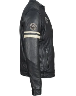 Homme Chyston Veste en Cuir Bakary noire