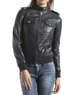 Clearance Blue Wellford Veste en Cuir Belaya marine