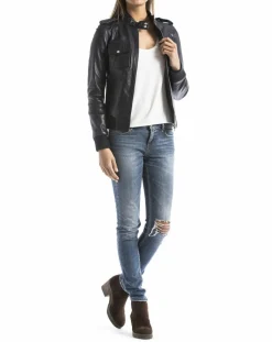 Clearance Blue Wellford Veste en Cuir Belaya marine