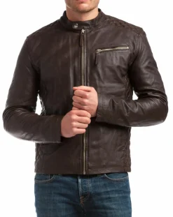 Best Chyston Veste en Cuir Ben marron