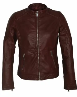 Femme Blue Wellford Veste en Cuir Betty bordeaux
