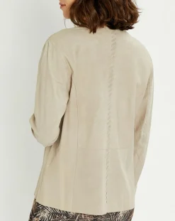 Femme Lauren Vidal Veste en Cuir Birdy sable