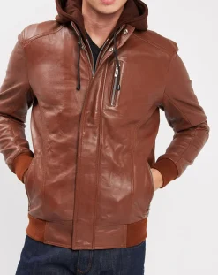 New Blue Wellford Veste en Cuir Brezon cognac