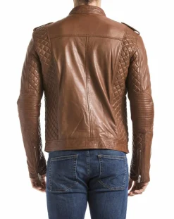 Outlet Blue Wellford Veste en Cuir Brisbane cognac