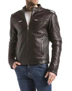 Clearance Blue Wellford Veste en Cuir Brisbane marron