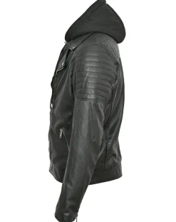 New Essentiel Cuir Veste en Cuir Bull noire