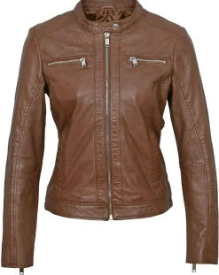 Discount Chyston Veste en Cuir Calissy cognac