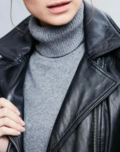 Femme Chyston Veste en Cuir Carla noire