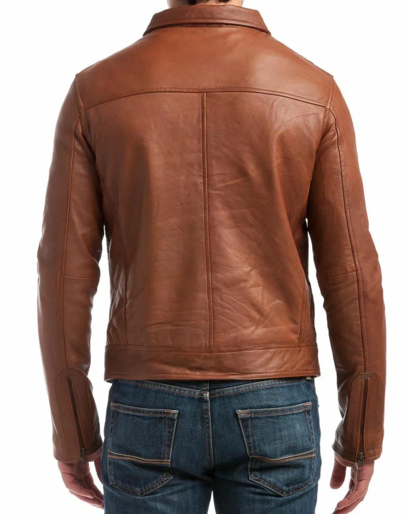 Hot Chyston Veste en Cuir Carlo cognac