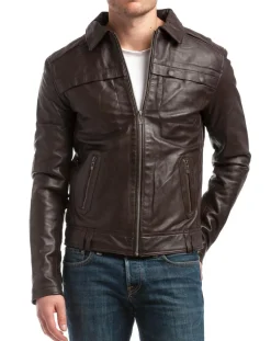 Best Chyston Veste en Cuir Carlo marron