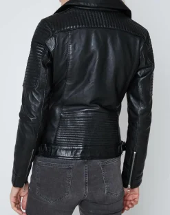 Sale Blue Wellford Veste en Cuir Carmen noire