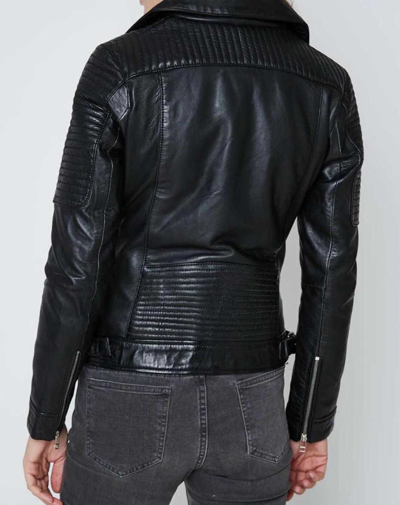 Sale Blue Wellford Veste en Cuir Carmen noire