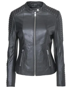 New Blue Wellford Veste en Cuir Caterina noire