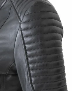 New Blue Wellford Veste en Cuir Caterina noire