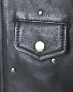 Outlet Blue Wellford Veste en Cuir Chana noire