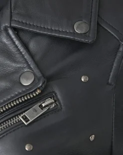 Outlet Blue Wellford Veste en Cuir Chana noire