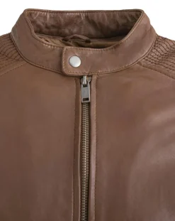 Homme Chyston Veste en Cuir Charles cognac