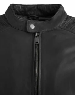 Homme Chyston Veste en Cuir Charles noire