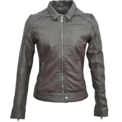 New Blue Wellford Veste en Cuir Chloris marron
