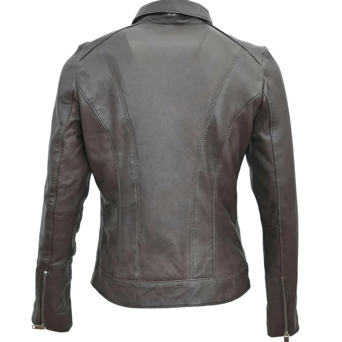 New Blue Wellford Veste en Cuir Chloris marron