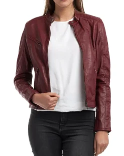 Outlet Chyston Veste en Cuir Cindy bordeaux
