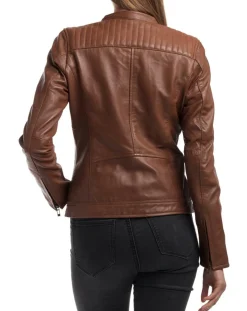Hot Chyston Veste en Cuir Cindy cognac