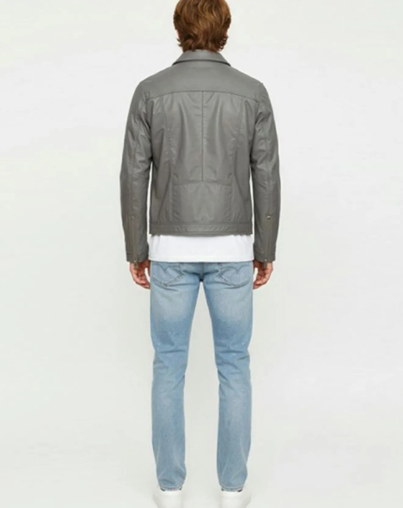 Homme Chyston Veste en Cuir Colt vintage grey