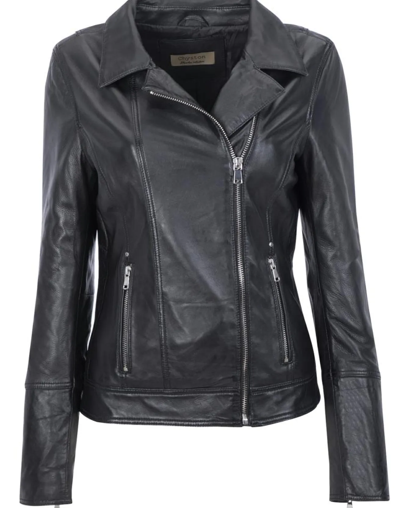 Femme Chyston Veste en Cuir Cora noire