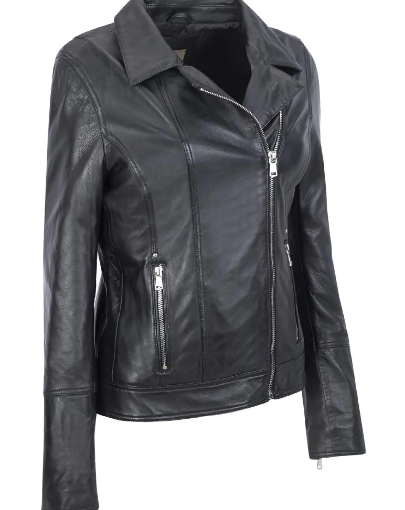 Femme Chyston Veste en Cuir Cora noire