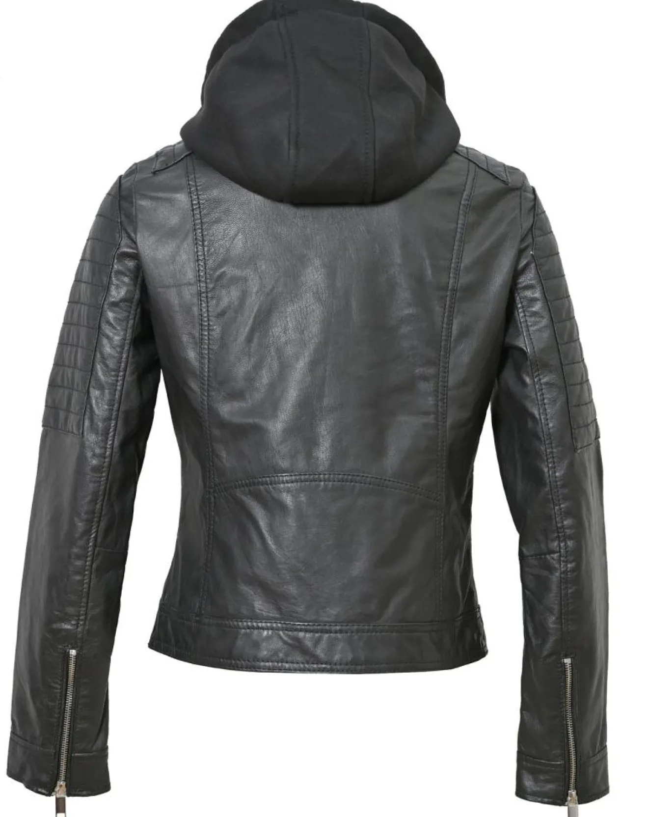 Femme Chyston Veste en Cuir Coria noire