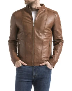 Homme Blue Wellford Veste en Cuir Corrib cognac